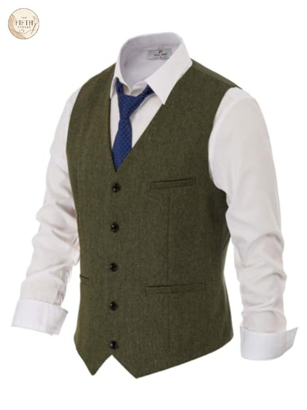 Mens Tweed Herringbone Wool Blend Suit Vest Waistcoat Business Formal